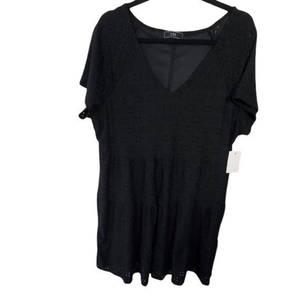 Vibe Tiered Super soft stretchy Comfy black lace dress plus Size 2x